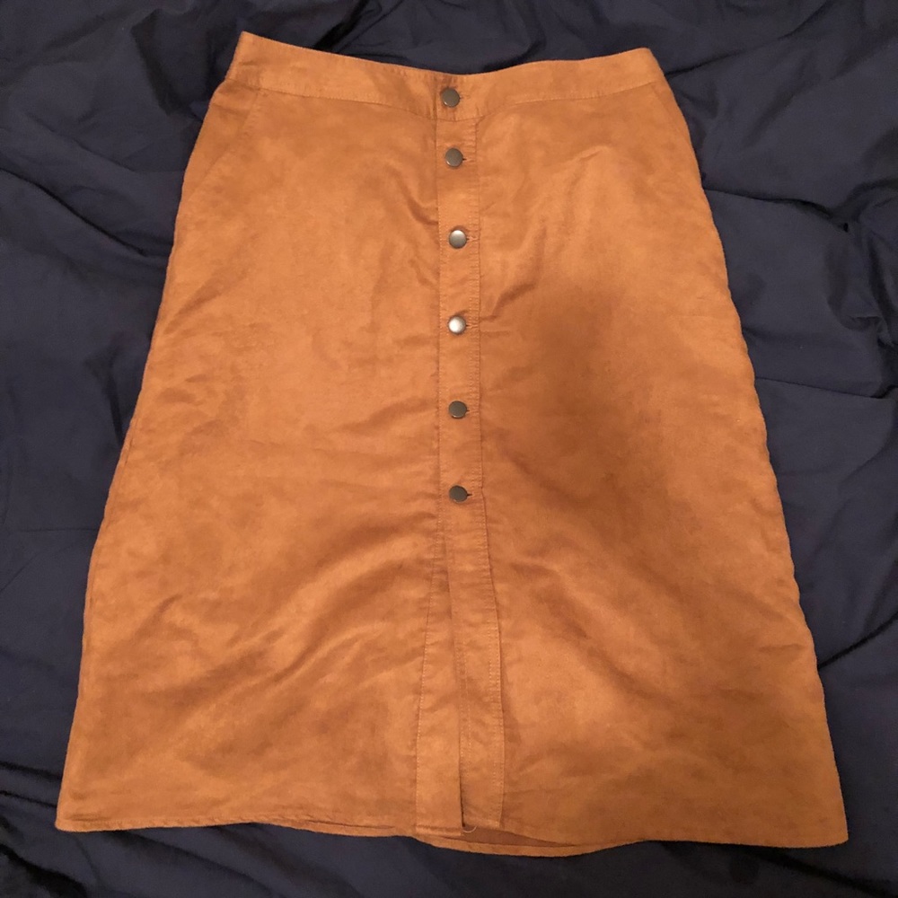 Tan suede skirt
